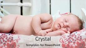  Presentation with newborn - Audience pleasing presentation theme consisting of newborn girl sleeping backdrop and a coral colored foreground