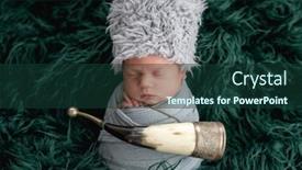  Presentation with warrior - Presentation theme having newborn-in-costume-of-steppe background and a tawny brown colored foreground