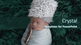  Presentation with newborn - Slides enhanced with newborn-in-hat-sleeping background and a tawny brown colored foreground