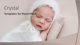  Presentation with newborn - Amazing theme having newborn-in-white-suit backdrop and a soft green colored foreground