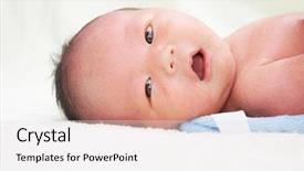  Presentation with new born - Theme consisting of newborn nurse - portrait of new born asian background and a  colored foreground