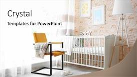  Presentation with newborn baby - Slide deck enhanced with newborn nursery - interior of modern baby room background and a white colored foreground