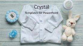  Presentation with 2d echo of the baby - PPT theme enhanced with newborn screening - composition with baby accessories background and a light gray colored foreground