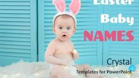  Presentation with baby sitting - Presentation theme having newborn screening - concept of choosing easter baby background and a  colored foreground