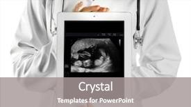  Presentation with baby ultrasound - PPT layouts featuring newborn screening - doctor and digital tablet background and a gray colored foreground