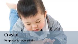  Presentation with baptism baby boy - PPT layouts enhanced with newborn screening - little baby boy using tablet background and a  colored foreground