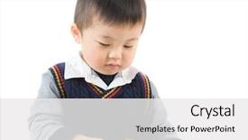  Presentation with tablets wood table tablet white - Beautiful PPT theme featuring newborn screening - little boy using tablet backdrop and a white colored foreground