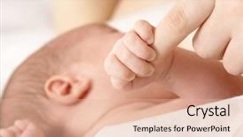  Presentation with breast feeding - Audience pleasing slides consisting of newborn sucks mother's breast backdrop and a lemonade colored foreground