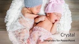  Presentation with newborn - Slide deck enhanced with newborn twins - a boy background and a lemonade colored foreground