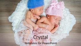  Presentation with newborn - Presentation design with newborn twins - a boy background and a soft green colored foreground