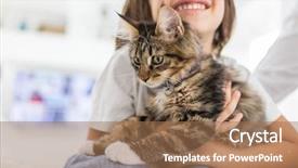  Presentation with home - Beautiful theme featuring newcats - happy kid at home playing backdrop and a coral colored foreground