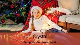  Presentation with cat dog - PPT theme consisting of newcats - smiling girl with dog background and a red colored foreground