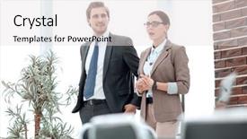  Presentation with wellness program and managing employee - Colorful PPT theme enhanced with newco - hr manager is talking backdrop and a sky blue colored foreground