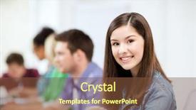  Presentation with education - PPT theme enhanced with newcollege - education concept - student girl background and a tawny brown colored foreground