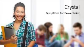  Presentation with education through technology - PPT layouts enhanced with newcollege - education technology and people concept background and a white colored foreground