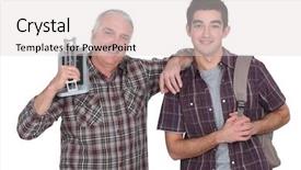  Presentation with apprentice - Presentation theme with newcomer - builder and apprentice background and a  colored foreground