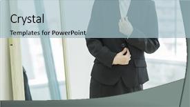  Presentation with women glass ceiling business cartoon - Presentation enhanced with newcomer - business women who make dressing background and a light blue colored foreground