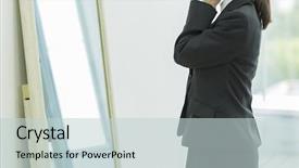  Presentation with business women - Theme consisting of newcomer - business women who make dressing background and a lemonade colored foreground