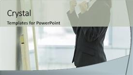  Presentation with women glass ceiling business cartoon - Beautiful PPT theme featuring newcomer - business women who make dressing backdrop and a light gray colored foreground