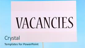  Presentation with hope bright future hopeful - Beautiful presentation theme featuring newcomer - nameplate with inscription vacancies backdrop and a  colored foreground