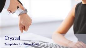  Presentation with conflict - Slide deck consisting of newcomer - picture of boss and worker background and a sky blue colored foreground