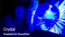  Presentation with alien - PPT theme consisting of newcomer - scared waked man in bad background and a navy blue colored foreground