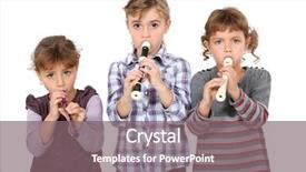  Presentation with flute - Audience pleasing presentation design consisting of newcomer - three little girls playing flute backdrop and a  colored foreground