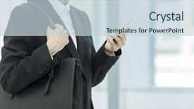  Presentation with hunting - PPT theme having newcomer - women in job hunting background and a lemonade colored foreground