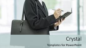  Presentation with hunting - PPT layouts with newcomer - women in job hunting background and a lemonade colored foreground