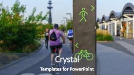  Presentation with asphalt road animtion - Audience pleasing theme consisting of newcycles nature - bicycle asphalt road backdrop and a ocean colored foreground