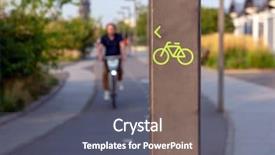  Presentation with asphalt road animtion - PPT layouts with newcycles nature - bicycle asphalt road background and a gray colored foreground