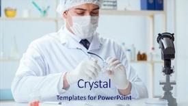  Presentation with drugs - Audience pleasing slide deck consisting of newdrugs - doctor testing new drugs backdrop and a  colored foreground