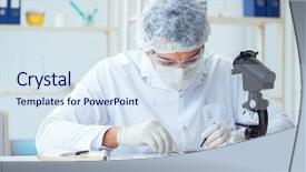  Presentation with drugs - Amazing slides having newdrugs - doctor testing new drugs backdrop and a  colored foreground