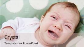  Presentation with baby crying - Slide deck enhanced with neweborm baby crying background and a  colored foreground
