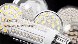  Presentation with light led - PPT theme featuring newest led light bulb background and a lemonade colored foreground