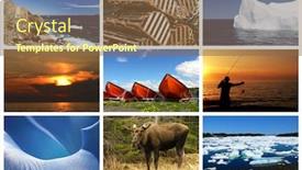  Presentation with newfoundland - Beautiful theme featuring newfoundland canada landscapes collage postcard backdrop and a tawny brown colored foreground