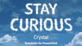  Presentation with curious sky - Presentation theme having newignore - stay curious cloud word background and a teal colored foreground
