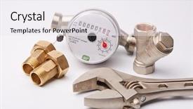  Presentation with water meter - PPT layouts enhanced with newindices - new water meter with fittings background and a sky blue colored foreground