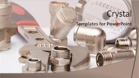  Presentation with water meter - Audience pleasing PPT layouts consisting of newindices - new water meter with fittings backdrop and a soft green colored foreground