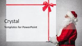  Presentation with text box - Amazing theme having newindices - santa claus holds a big backdrop and a  colored foreground