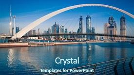 Presentation with dubai - Colorful PPT layouts enhanced with newly built tolerance bridge backdrop and a ocean colored foreground