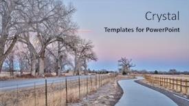  Presentation with colorado - Presentation theme featuring newly-constructed-bike-trail-segment background and a light blue colored foreground