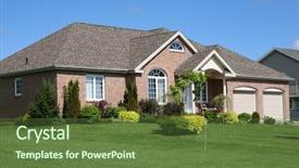  Presentation with brick - Slide deck consisting of newly-constructed-brick-family-home background and a tawny brown colored foreground