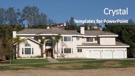  Presentation with rural home - Slides consisting of newly constructed modern home in a rural setting background and a teal colored foreground