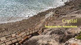  Presentation with stairway - Presentation theme enhanced with newly-improved-stairway-leading-down background and a violet colored foreground