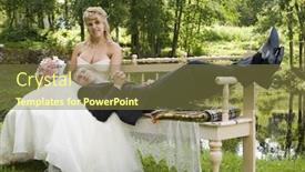 Presentation with married couple - Cool new presentation design with newly married couple resting in the park backdrop and a tawny brown colored foreground