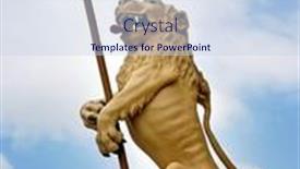  Presentation with lions - Amazing slide deck having newly-refurbished-golden-lions backdrop and a sky blue colored foreground