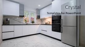  Presentation with flooring - Presentation theme with newly-renovated-kitchen-with-modern background and a  colored foreground
