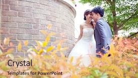  Presentation with romantic - Beautiful slides featuring newlyweds couples kissing for wedding backdrop and a  colored foreground