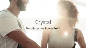  Presentation with house window - Cool new slides with newlyweds standing near a window in a new house backdrop and a lemonade colored foreground